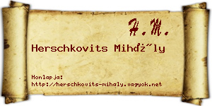 Herschkovits Mihály névjegykártya
